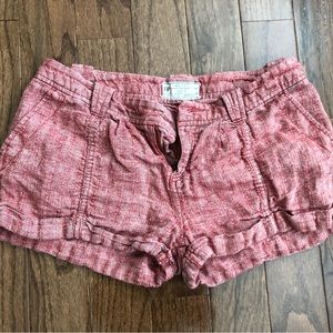 Free People short red linen shorts size 2 FP